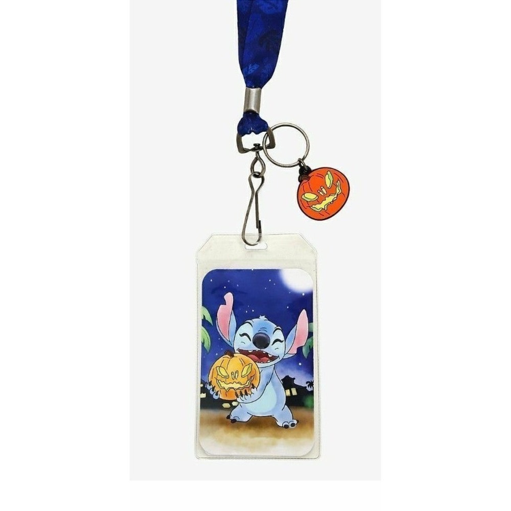 Loungefly Disney Lilo and Stitch Halloween Lanyard ID Cardholder with Charm 2020